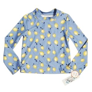 NWT Carter's Toddler Girl's Lemon Print Long Sleeve Swim Rashguard 3T